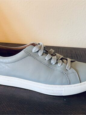 New Republic Gray Leather Sneakers Men’s Size 11.5 Lace Up Casual Low Top Shoes